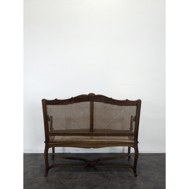Regency Living Room Set in Walnut with Caning, Set of 5 For Sale - Image 6 of 17