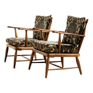 Walnut Lounge Chair by Anna-Lülja Praun, 1950s For Sale