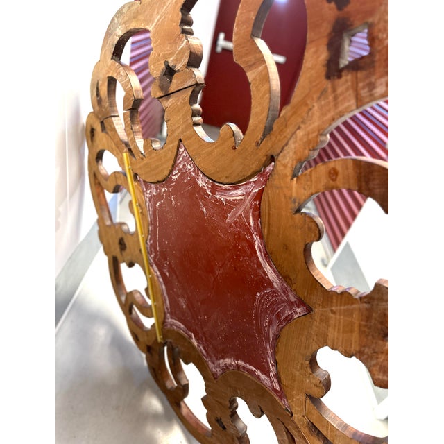 Wood Large 60in Ornate Carved Wood Wall Mirror For Sale - Image 7 of 11