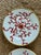 Palm Beach Style Coral Raynaud Limoges "Cristobal Rouge" No.1 Porcelain 7.48" Salad / Dessert Plates, Alberto Pinto - A Pair For Sale - Image 11 of 17