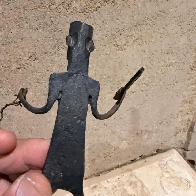 Black 1920s Hand-Forged Iron Warrior Toy Sculpture African Dogon For Sale - Image 8 of 10