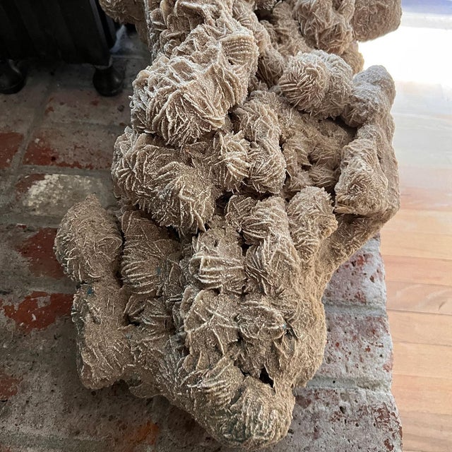 Brown Late 20th Century Very Large Selenite Desert Rose Crystal Cluster Rock Formation For Sale - Image 8 of 11