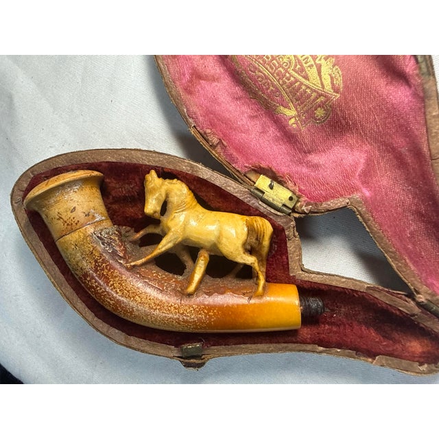 The antique 19th century hand carved meerschaum smoking pipe is a very collectible piece that is of the highest quality we...