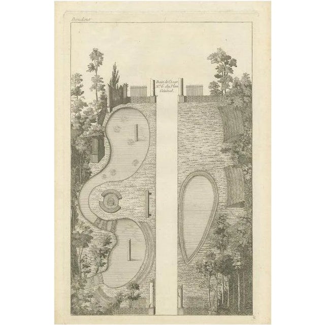 Georg Louis le Rouge, Bain de Cesar, 1785, Paper For Sale