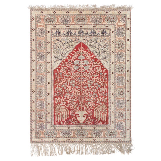 Doris Leslie Blau Antique Turkish Silk Prayer Rug For Sale