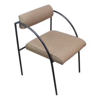 Vintage Black and Brown Metal Chair, 1980s For Sale