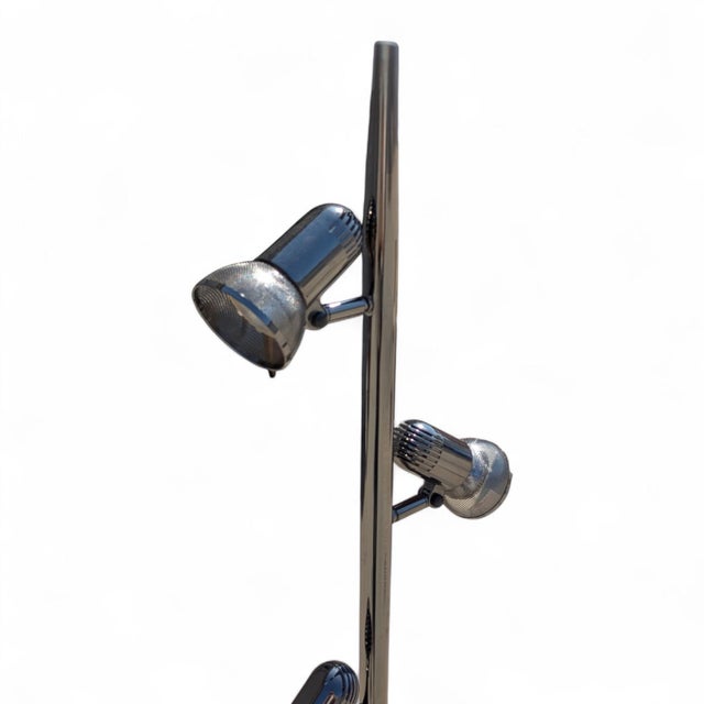 1970s Chrome Floor Lamp With Three Adjustable Spotlights, Mid-Century For Sale - Image 15 of 18
