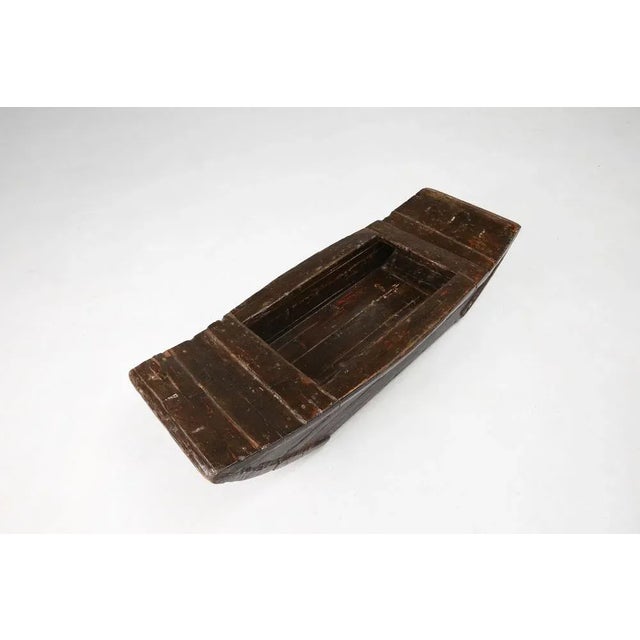 Antique Handmade Wooden Wabi Sabi Trough or Bowl, 19th Century For Sale - Image 11 of 13