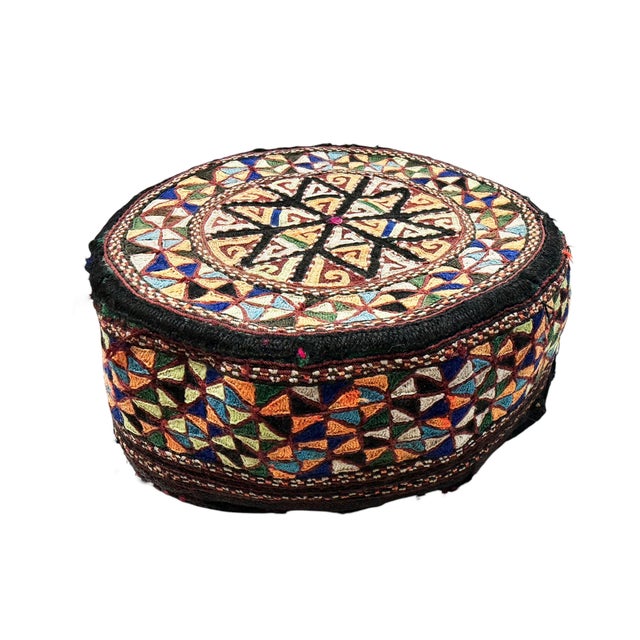 1900 - 1909 Tribal Mid-1900's Central Asian Hand Made Afghan-Turkmen Cap For Sale - Image 5 of 6