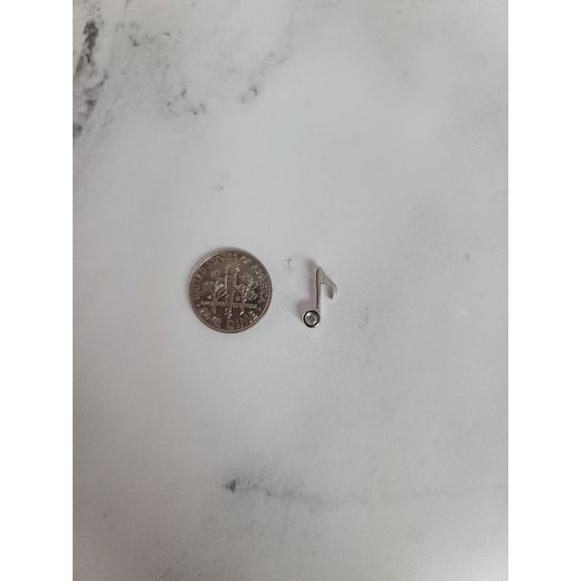 2020s Satin Brushed Music Note Necklace For Sale - Image 5 of 5