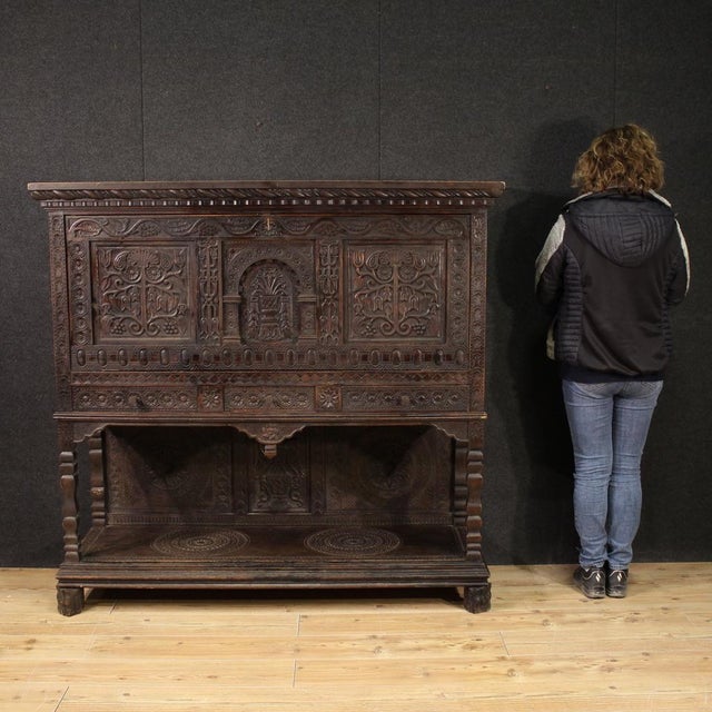 Carved Wooden Cabinet, 1950s For Sale - Image 11 of 13