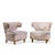 Paul Laszlo Mid Century Scroll Lounge Chairs - Pair Each chair measures: 31 wide x 32 deep x 29 high, with a seat height...