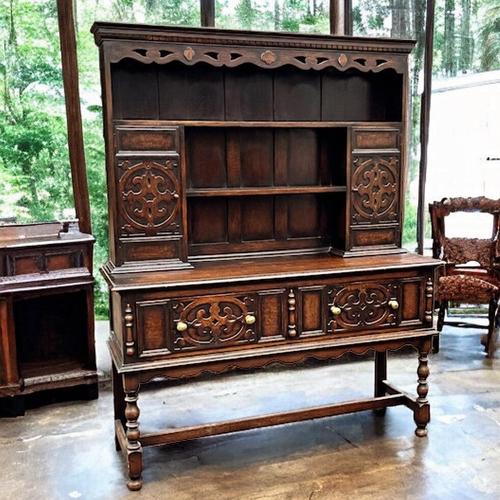 Brown Oak Dresser by Denby & Spinks of Leeds, 1930s For Sale - Image 8 of 8