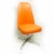 Mid Century Modern Orange Vinyl High Back Chair For Sale - Image 4 of 12