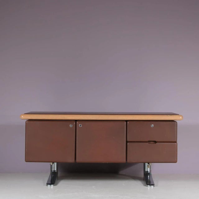 Warren Platner Leather Sideboard by Warren Platner for Knoll International, USA, 1970s For Sale - Image 4 of 13