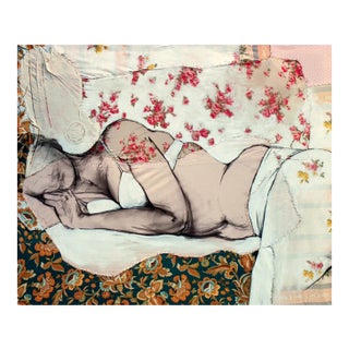 Anne Valérie Dupond, Lea 4, Sensual Fabric Painting of Sleeping Woman, 2014 For Sale