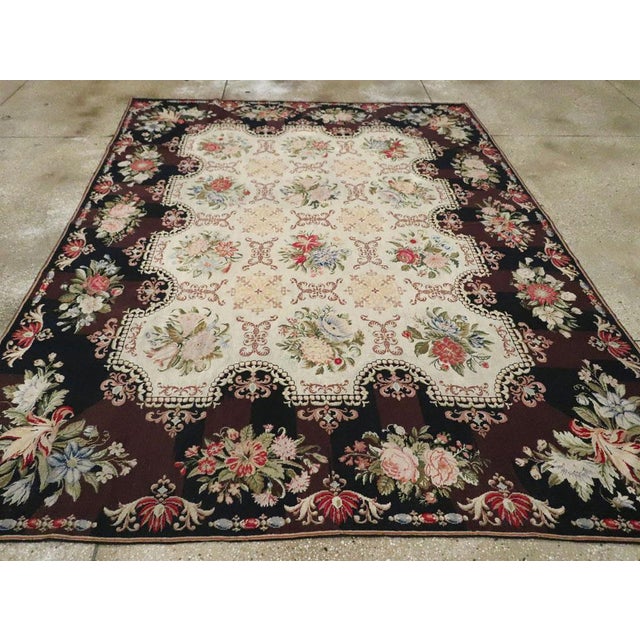 Early 20th Century Galerie Shabab Collection Early 20th Century European Needlepoint Flatweave Rug For Sale - Image 5 of 10