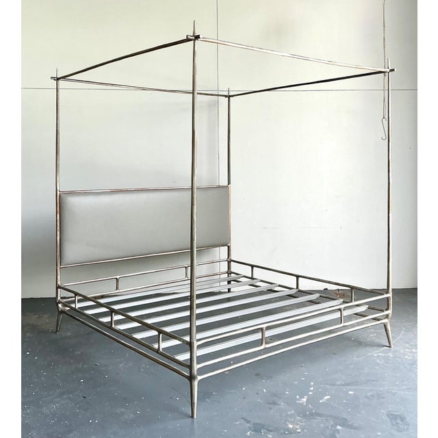 Vintage Metal King Canopy Bed Frame For Sale - Image 10 of 12