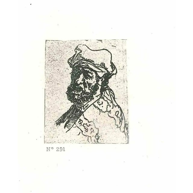 After Rembrandt, Man Crying Out, Etching, 19th Century For Sale