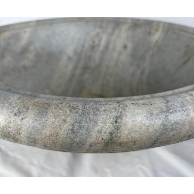 Italian Natural Colored Stone Sink W/ Bluish Gray Detailing For Sale - Image 4 of 9