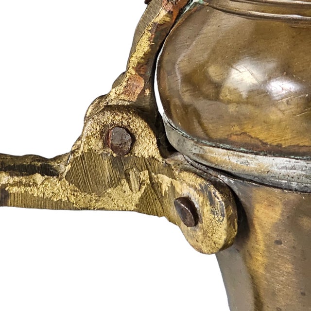 Metal Antique 19th C Saudi Bedouin Dallah – 11” Chased Brass, Tin Lined, Signed Ali For Sale - Image 7 of 13