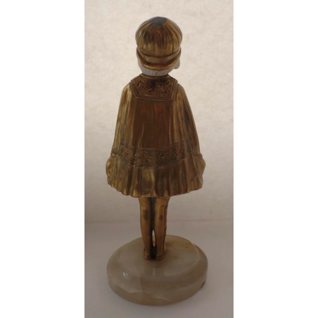 1920s Demetre Chiparus Young Girl in Hat Figurine For Sale - Image 4 of 9