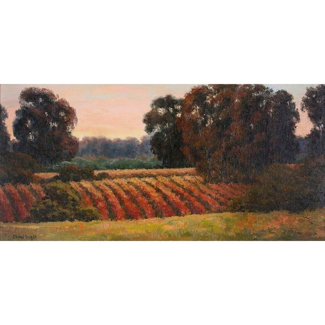 Sheryl Knight Sonoma Sunrise oil painting. This Sheryl Knight painting comes framed as shown. Dimensions 12"H X 24"W...