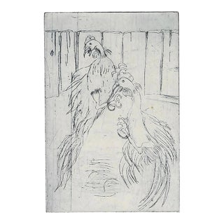 1950s Alexandra Merker Gamecock Etching For Sale