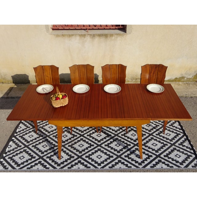 Vintage Scandinavian Table with Integrated Extensions, 1960s For Sale - Image 12 of 18