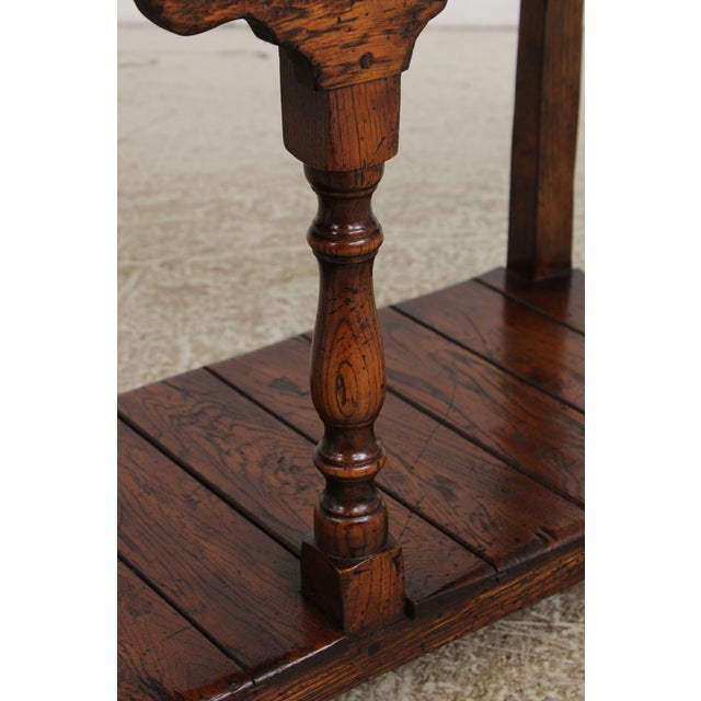 English Country Style Oak 5 Drawer 2 Tier Server For Sale - Image 15 of 16