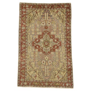 20th Century Rustic Style Turkish Sivas Accent Rug - 4′4″ × 6′10″ For Sale