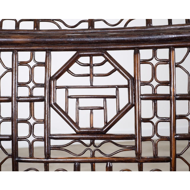 McGuire Pair of McGuire Chinese Chippendale Rattan Fretwork Armchairs For Sale - Image 4 of 18