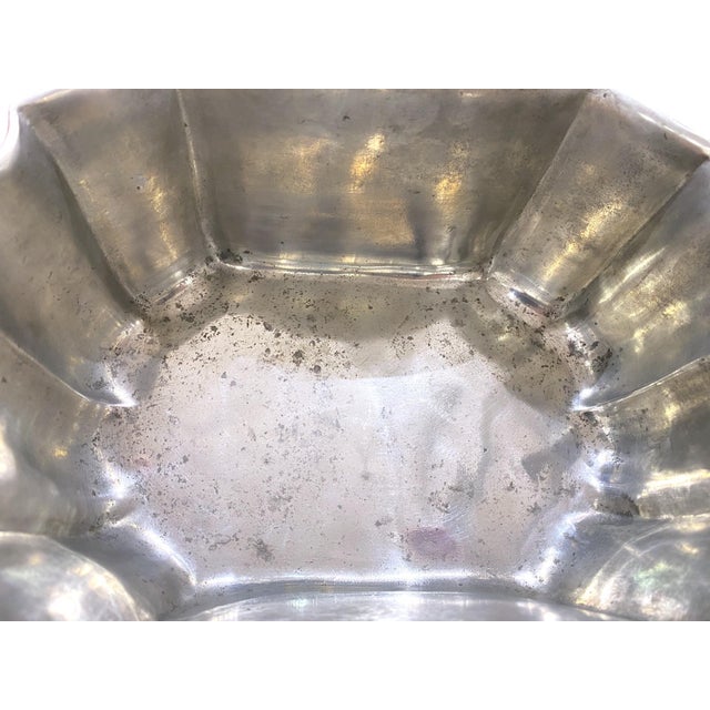Match Pewter Cosi Tabellini Italian Handmade Centerpiece Bowl or Planter For Sale - Image 11 of 13