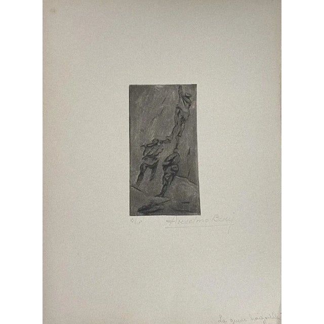 Military'' 1917s is a beautiful print in etching technique, realized by Anselmo Bucci (1887-1955). Hand signed. Numbered...