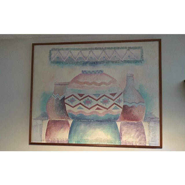 Large S. McGrow Framed Acrylic / Burlap Painting This is an original painting. Framed, Measuring 41x51”. Huge. Gorgeous....