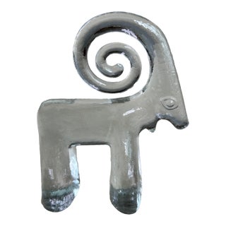 Kosta Boda Goat Glass Mid-Century Modern Figurine by Bertil Vallien For Sale
