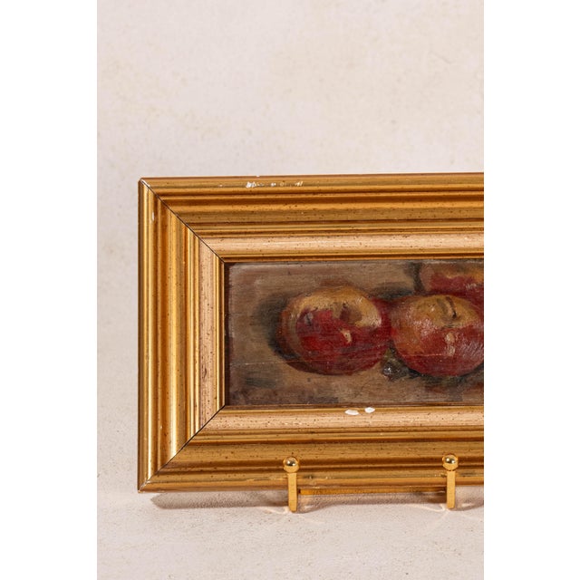 19th Century Petite French Fruit Still Life Oil on Board. Possibly apples. Hand sourced in the South of France.