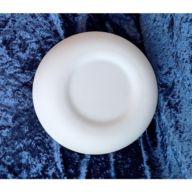 Vintage Wall or Ceiling Lamp with White Metal Mounting and Opaque White Glass Shade, 2000s For Sale - Image 6 of 7