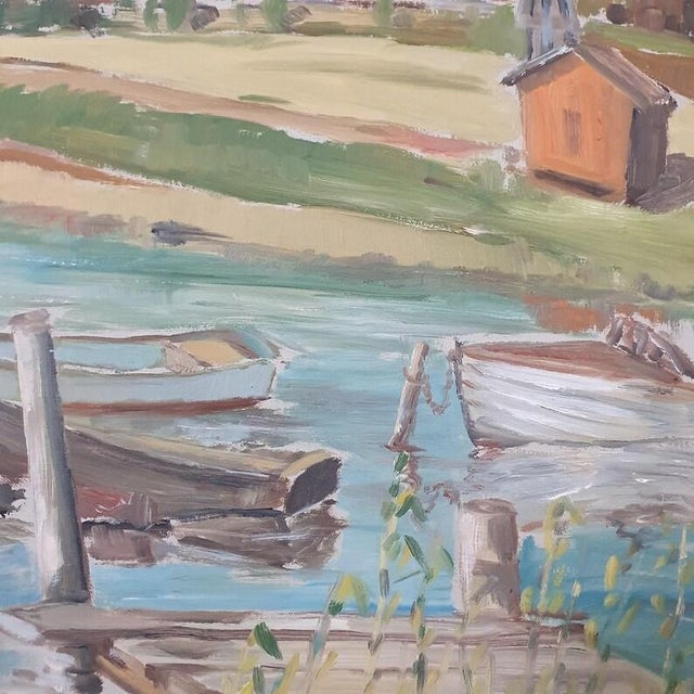 1954 Mid Century Swedish Oil Painting by Sven Eugen Nilsson For Sale - Image 15 of 18