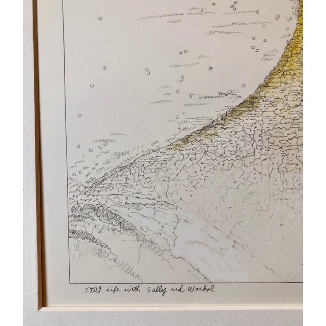 Josef Levi, Still Life with Sully and Warhol, Pop Art Mixed Media Signed Painting Drawing, 1994 For Sale In Miami - Image 6 of 11