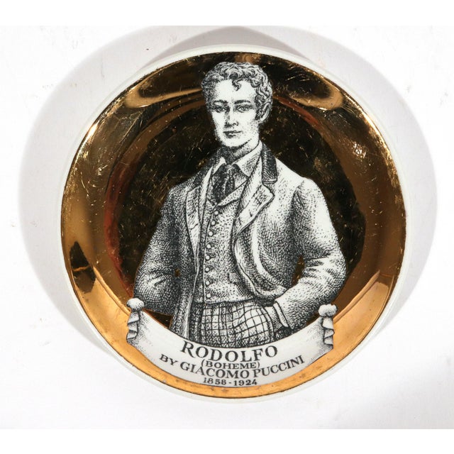 Piero Fornasetti "Melodramma" Ceramic Coasters: A Series of Dramatic Opera Characters For Sale - Image 9 of 11