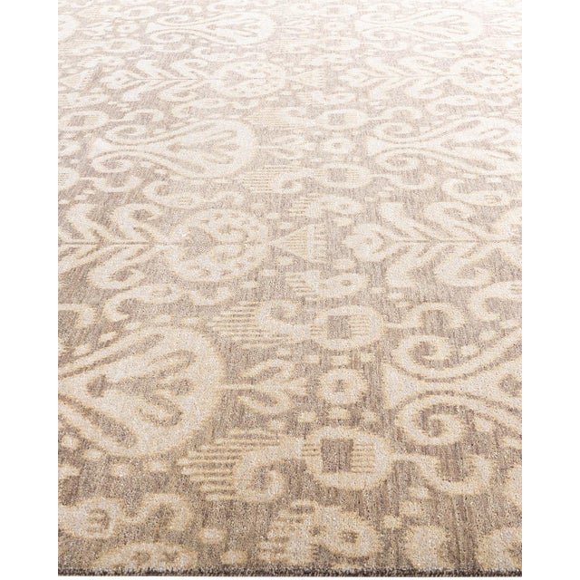 Solo Rugs Ikat, One-of-a-Kind Hand-Knotted Area Rug - Gray, 8' 2" x 10' 2" For Sale - Image 4 of 8