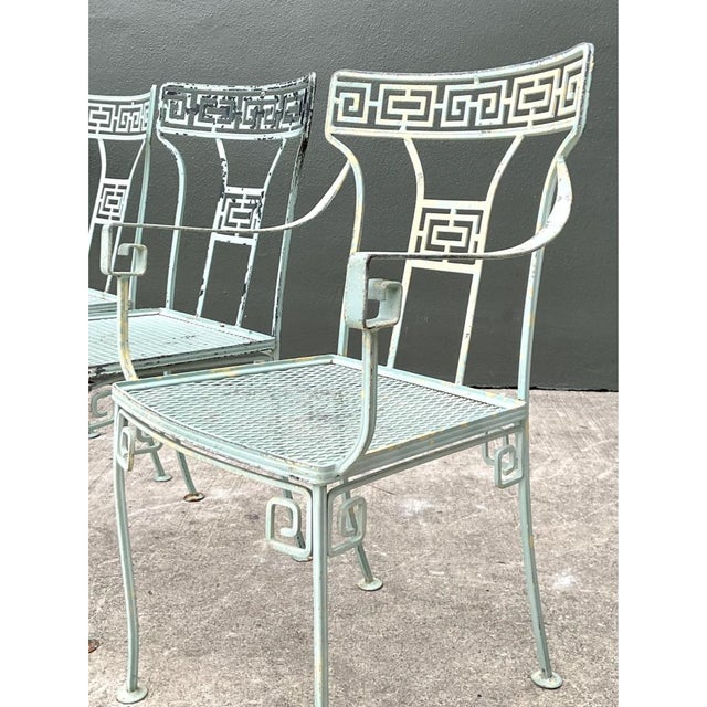 Vintage Meadowcraft Greek Key Outdoor Dining Chairs - Set of Four For Sale - Image 10 of 12