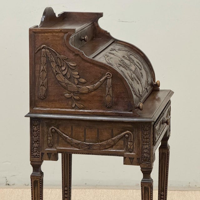 19th Century French Louis XVI Fruitwood Cylinder Cabinet ~ Nightstand For Sale - Image 12 of 18