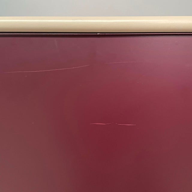 Italian Burgundy Metal Sideboard Synthesis 45 by Ettore Sottsass for Olivetti Synthesis, 1970s For Sale - Image 14 of 18