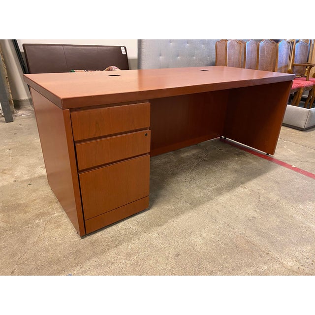 Knoll Reff Cherry Wood Executive's Desk Chairish