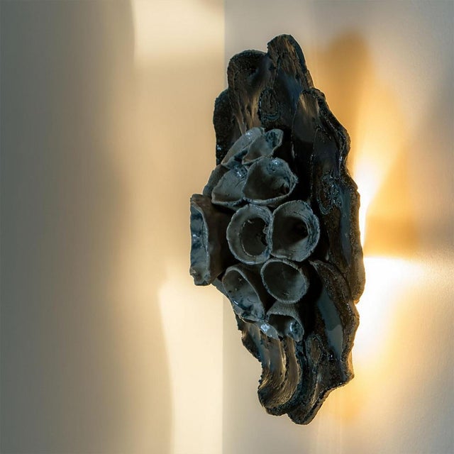 Vintage Danish Floral Ceramic Wall Light, 1970 For Sale - Image 6 of 18