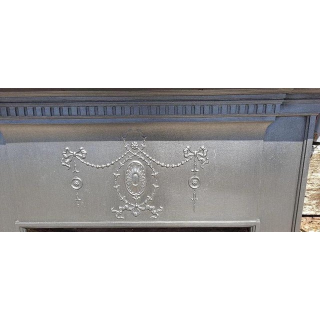 Antique Edwardian Cast Iron Mantel Surround with Classical Decoration For Sale - Image 9 of 13