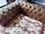 Pair of Vintage Chesterfield Style Leather Sofas With Kilim Fabric Cushions For Sale - Image 4 of 15