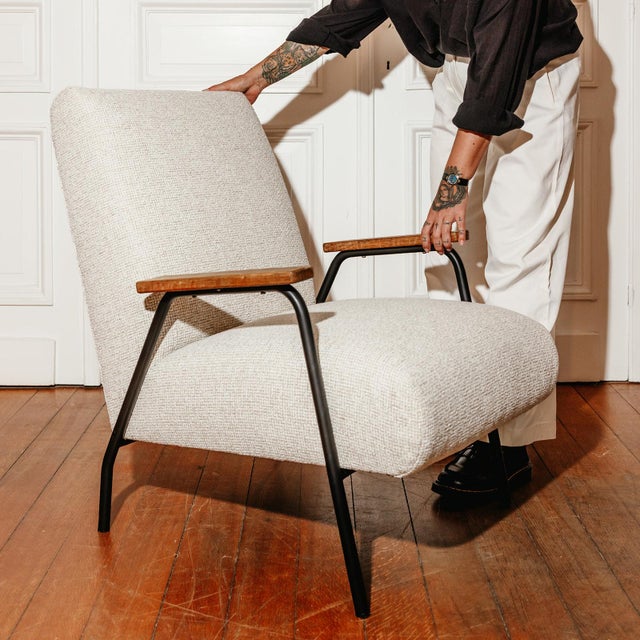 Textile Rio Lounge Chairs by Pierre Guariche for Meurop, Belgium, 1960, Set of 2 For Sale - Image 7 of 13